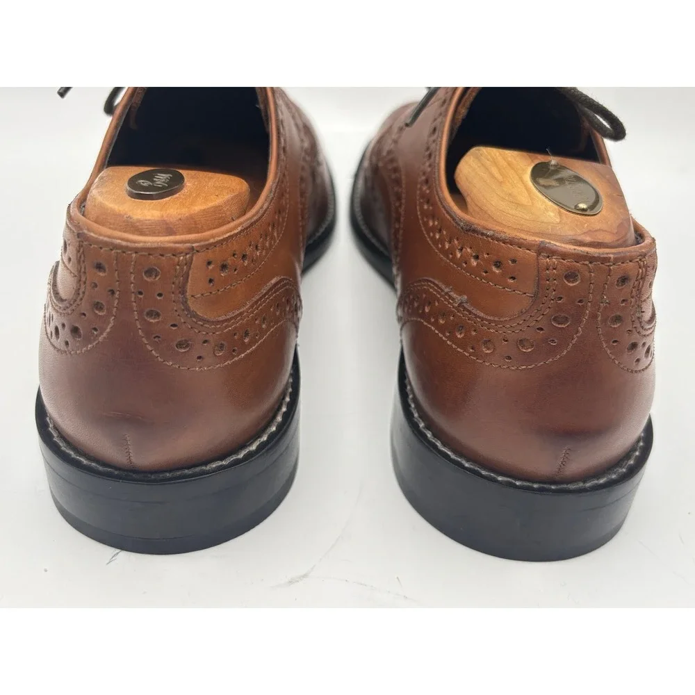 Nunn Bush Men's 9M Brown Leather Wingtip Brogue Comfort Gel Oxford Dress Shoes